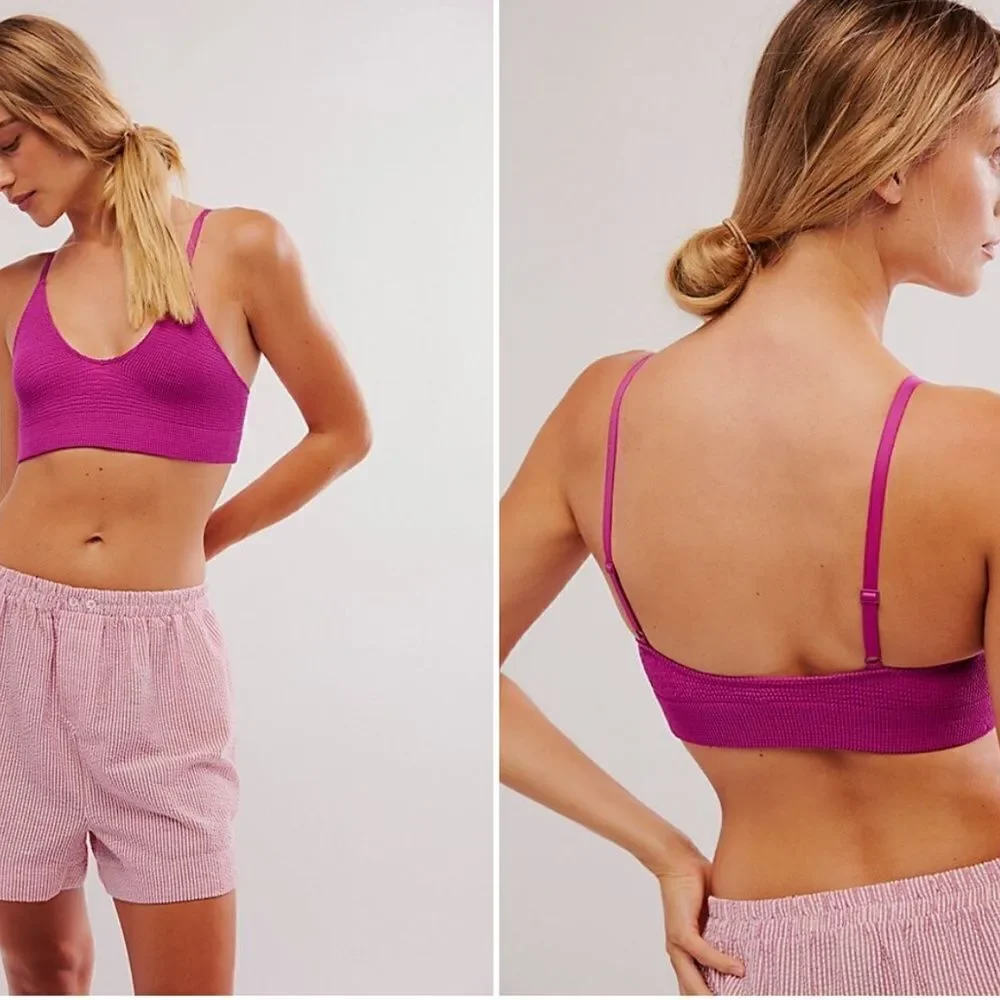 NWOT Free People The Rib Reach For Triangle Bra XS/S Seamless Pull On Voop
